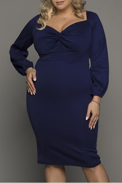 Picture of PLUS SIZE NAVY BLUE MIDI DRESS